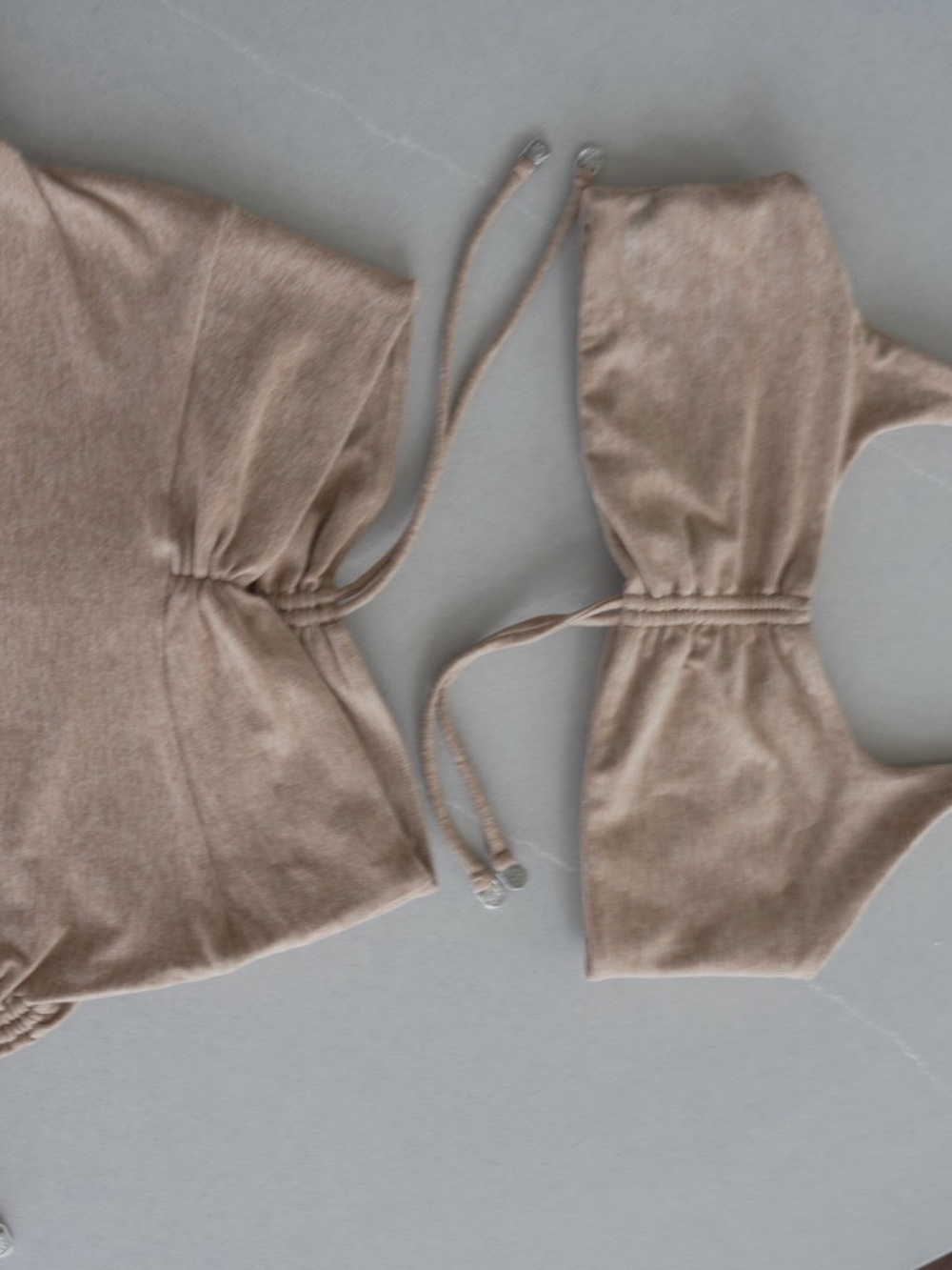 Bombshell Sportswear dual charm bra & charm fit shorts sandstone color